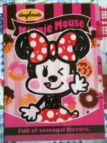 pink Minnie Mouse donuts sweets 5-pocket A4 file folder