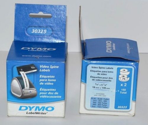 Dymo 30325 VHS Tape Spine Labels (Multi-use Labels) 3/4&#034; x 5-7/8&#034; White 150/box