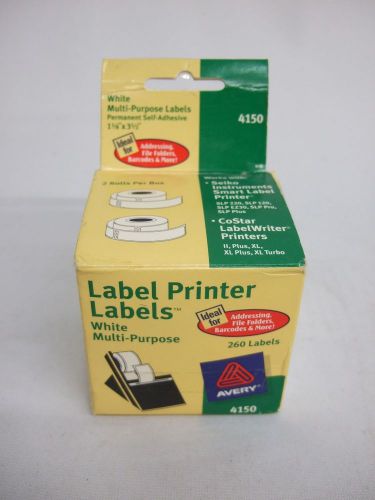 Avery Dennison 4150 260-labels 04150 1-1/8 X 3-1/2 White F/ Thermal Pers Label