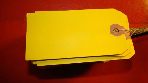 BLANK WIRE TAGS, Pack of 1000, Yellow, 4-1/4&#034; x 2- 1/8&#034;, Paper, /KT4/