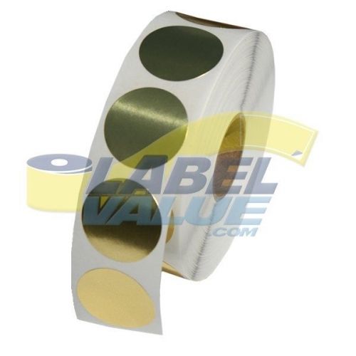 1&#034; Round Labels Wafer Seals Gold Foil itm# LV-1CGOLD
