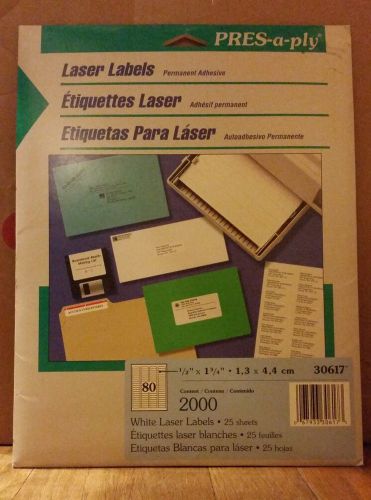 Pres-a-ply 30617 Laser Labels - 1/2&#034; x 1 3/4&#034; (1680), same as Avery 5267