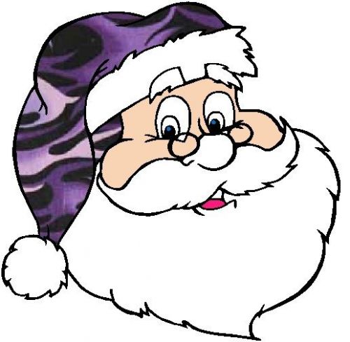 30 Custom Purple Camo Santa Claus Personalized Address Labels