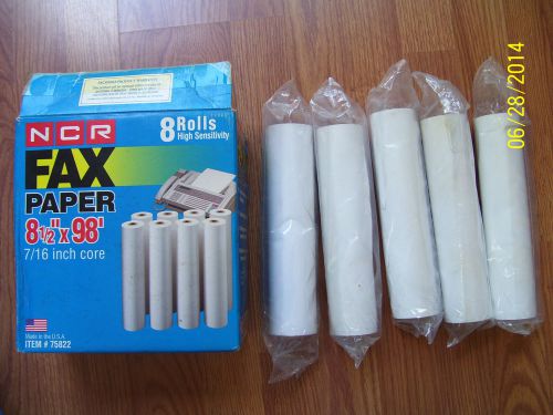 BRAND NEW SEALED 5 ROLLS OF NCR HIGH SENSITIVITY FAX PAPER 8 1/2&#034; ITEM # 75822