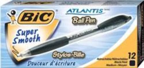 Bic atlantis stick ball pen medium black for sale