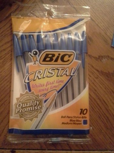 NEW BIC Cristal Stick Pens Qty 12 Color Blue