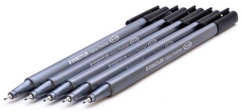Staedtler Triplus Fineliner 5 Count 0.3mm Black Pens