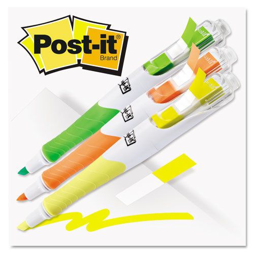 3 Post-it Flag Highlighters Yellow/Green/Orange