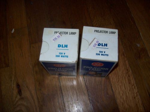 2 NOS PROJECTION LAMP/BULB  GE DLH 250 W 120 V PROJECTOR