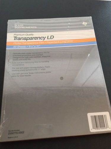 New plotter transparency film texas instruments 8.5x11 50 sheets paperback long for sale