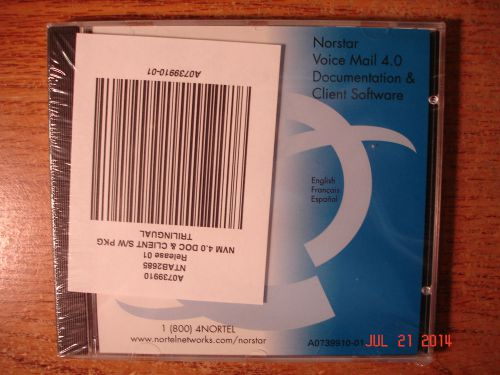 Nortel Networks Norstar Voice Mail 4.0 Documentation &amp; Client Software NTAB2685