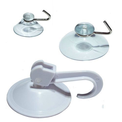 Pkt of 4 hook suction cups choose 20 or 40 mm wire or 55 mm snap or 1of each for sale