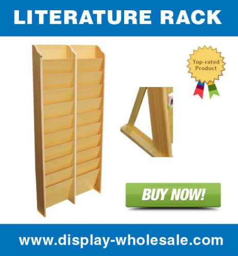 20 pocket wooden magazine/ literature rack wall mount for sale