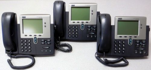 Cisco CP-7941G 7941 IP VoIP Office Business Telephone with Handset, Lot of 3