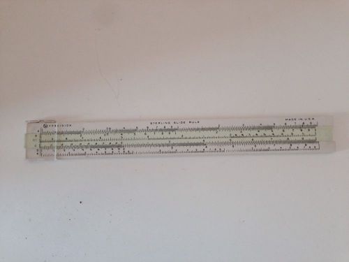 VINTAGE STERLING PRECISION SLIDE RULE RULER MADE IN USA GREEN AND WHITE