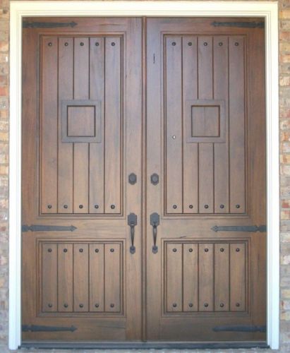 Krosswood Double Wood Entry Doors 2 Panel Square top Krosswood Doors  8&#039;0&#034;Tall