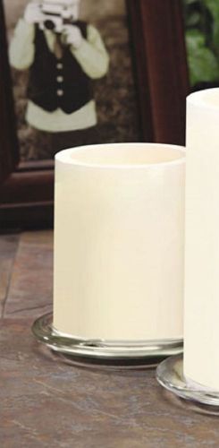 Battery Pillar Candle with Timer - White - 4 inch AUTO TIMER-8 HRS ON/16 HRS OFF