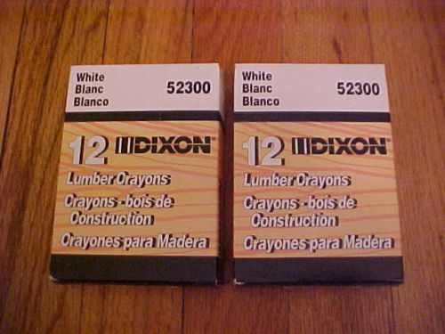 DIXON 52300 ( 2 - 12 PACKS) WHITE LUMBER MARKING CRAYONS - U.S.A. - NEW