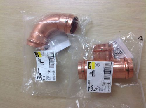 Viega propress 2 &#034; copper fittings 77342 and 77477 (lot of 2) for sale