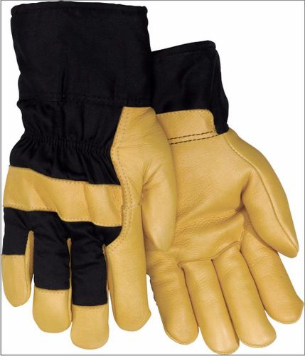 Red steer mens lined grain pigskin leather work gloves insulated safety cuff for sale