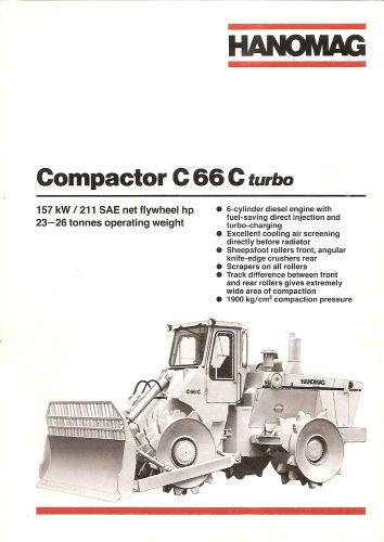 Equipment brochure - hanomag - c66c turbo - compactor - 1984 (e1600) for sale
