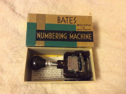 Vintage BATES Numbering Machine Style E Mechanical Industrial Stamper in Box