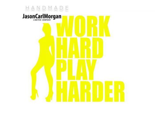 JCM® Iron On Applique Decal, Work Hard Play Hard Neon Yellow