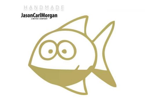JCM® Iron On Applique Decal, Fish Gold