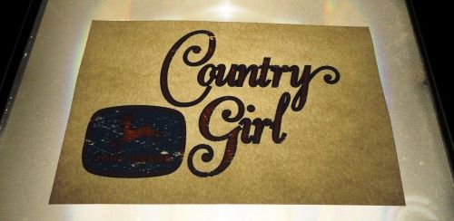 Vintage Original John Deere Country Girl Iron On Transfer J9