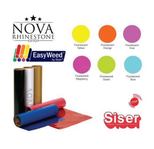 New Siser EASYWEED FLUORESCENT Heat Transfer Vinyl 5 of 15&#034;X 1yd MIX AND MATCH