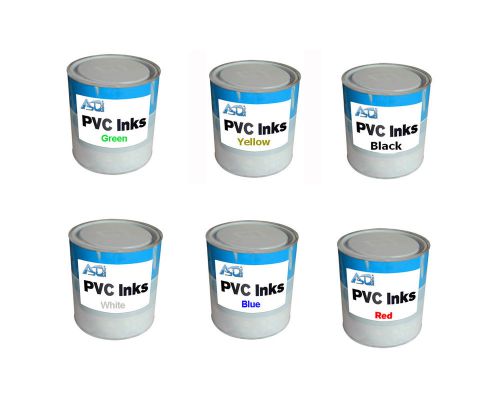 6 cans pvc inks for screen printing and pad printing 1 can/color for sale
