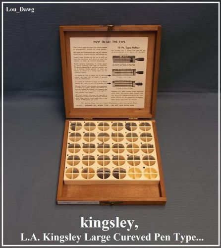 Kingsley  Machine Type,   (  Large Cureved Pen Type ) &amp; Wooden box