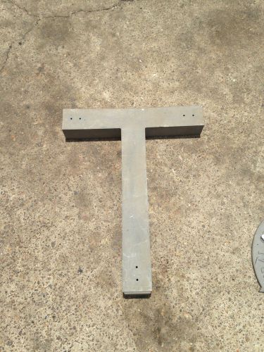 &#034; T &#034; Block Style Metal Letter 30 in L 22 in W Sign Statue Art Stamp unfinished