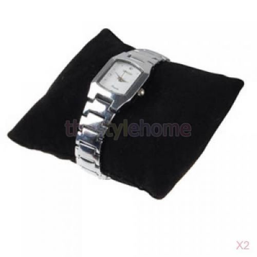 2x 5pcs black velvet bracelet &amp; watch pillows jewelry display holder new for sale