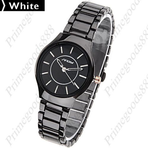 Thin dark stainless steel wrist lady ladies quartz wristwatch women&#039;s white for sale