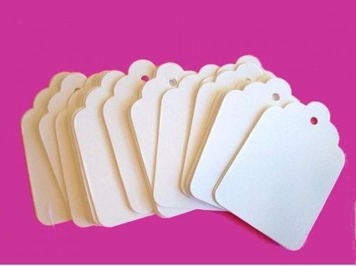 25 White  Large Scallop Tags, 3.5x4.5 inch, product tag, label, gift, favor