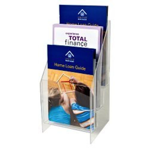 5.5 Wide Acrylic 3-Tiered 3-Pocket Brochure Holder  Lot of 6   DS-MPF-5585-3-6