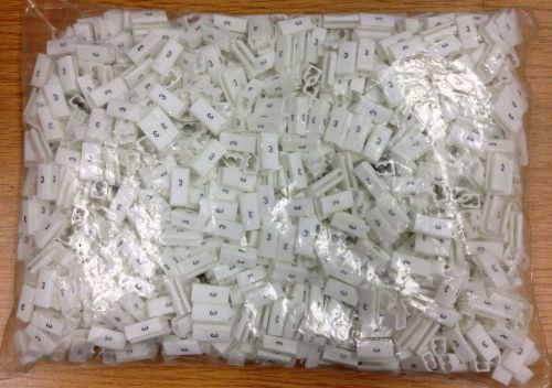 1,000 White #3 Sizers Retail Department Store Hangers Garment Marker Clip Tags