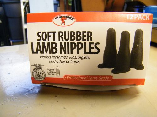 LITTLE GIANT SOFT RUBBER LAMB NIPPLES 12 PK NEW KID PIGLETS &amp; OTHERS