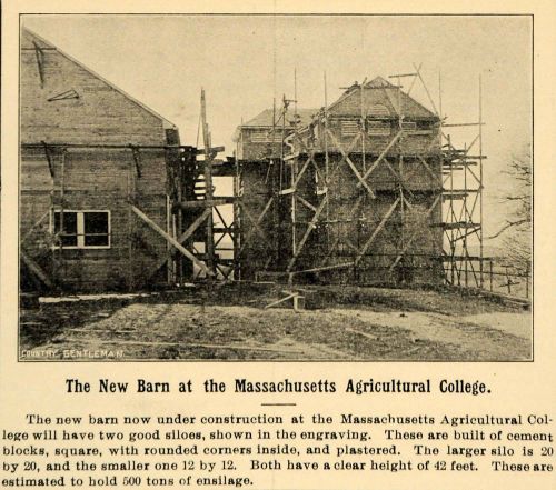 1907 Ad Massachusetts Agricultural College Barn Build - ORIGINAL ADVERTISING CG1