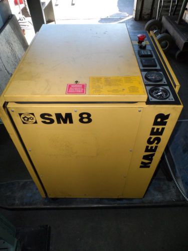 Kaeser sm8 7.5hp rotary screw compressor w/ 30 cfm output at 110 psig for sale