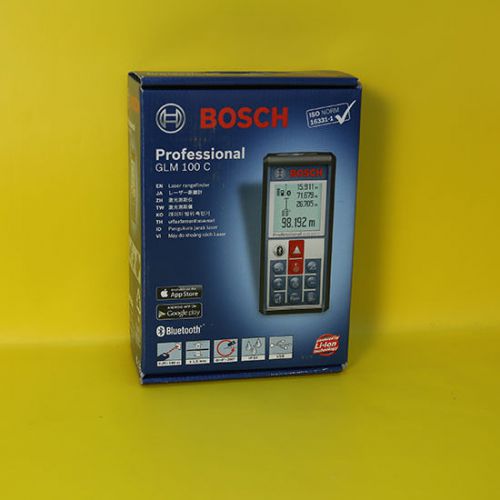 BOSCH GLM 100 C Laser Measure 3.7 Li-ion Battery ClassII 630-670nm Up to 330-ft