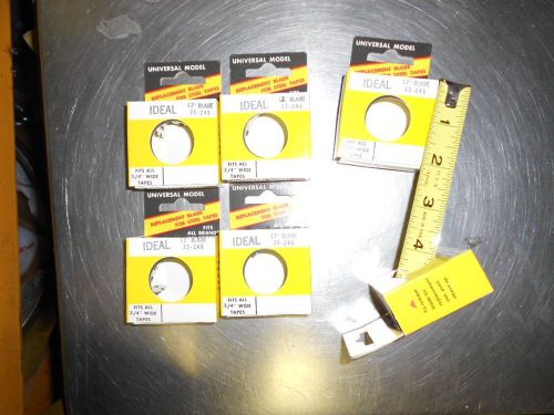 Lot of 6 Ideal Universal Model Tape Measure Refill Blades 12&#039; x 3/4&#034; wide Tapes