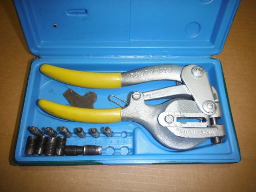ROPER WHITNEY NO. 5 JR LIGHT DUTY PORTABLE STEEL HOLE PUNCH TOOL WITH CASE! #652