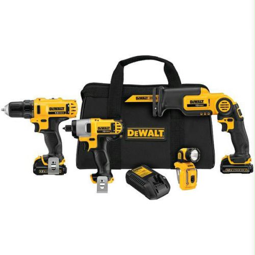 New! dewalt 12v max 4-pc tool combo kit with 10-pc drill set for sale