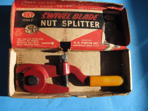 Vintage H K. Porter No. 1390P Swivel Blade Nut Splitter Hand Tool W Original Box