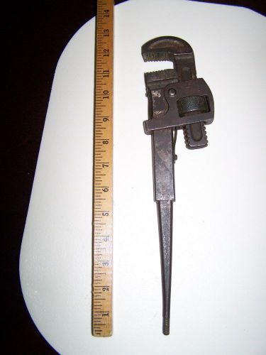 Adjustable pipe spud wrench- 14&#034; point is threaded - old for sale