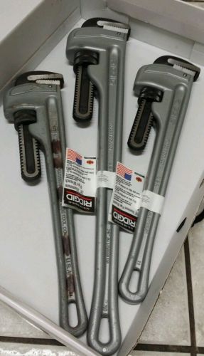 Ridgid aluminum pipe wrench lot of 3 set (2) 818 (1) 824 new as shown 18 18 24 for sale