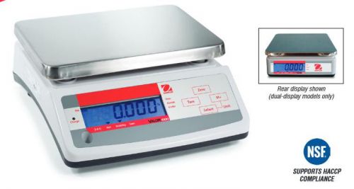 Ohaus valor 1000 v11p15t economical portable bench scale,dual display,33x0.005lb for sale