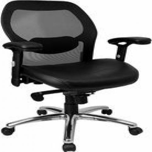 Flash Furniture LF-W42-L-GG Mid-Back Super Mesh Office Chair with Black Italian